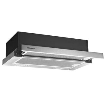 Orbegozo TL 06260 A IN Campana Extractor Telescópica 60 cm – Campana Extraíble de Cocina Acero Inoxidable, Extracción 302 m³/h, 2 Niveles de Potencia, Filtros de Aluminio Lavables y Doble Iluminación