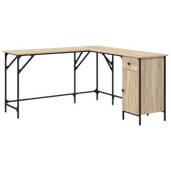 Escritorio Madera De Ingeniería Roble Sonoma 141x141x75 Cm Vidaxl