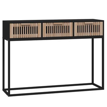 Mesa Consola Hierro Y Madera Contrachapada Negro 105x30x75 Cm Vidaxl