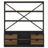 libreria de madera y metal 160 cm