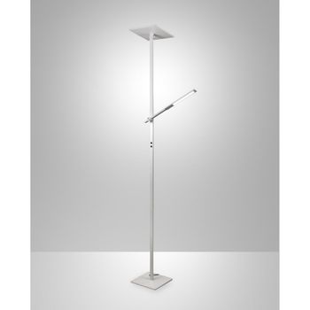 Lámpara de pie fabas luce led aluminio blanco h.180 cm 40w+8w 3000k