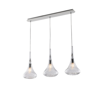Riel De Hierro Nemesis Con Cristal Pyrex Transparente 3 Luces L.75 X 10 Bl280-bin3-tr