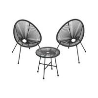 conjunto de muebles de jardin silla acapulco asientos de exterior negro