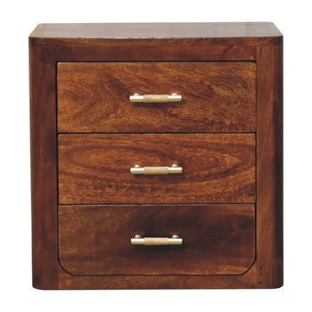 Muebles De Mesilla De Noche De Madera Maciza Artesanales Luca Chestnut