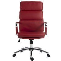 deco 1097rd faux-leather tilting executive chair - red red