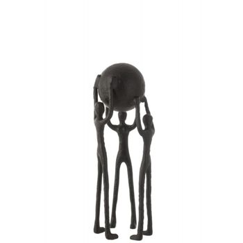 Objeto decorativo de aluminio negro de 16.5x19x46.5 cm