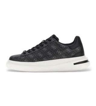Guess para hombre. FMFEALELE12 Zapatillas Elba negro (45), Plano, Cordones, Casual