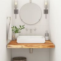 encimera de bano cuadrada madera maciza de acacia 60x60x38 cm cfw88374