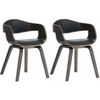 set de 2 sillas de salon kingston en polipiel simil cuero negrogris 46x49x73 cm clp