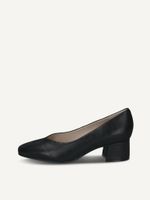 caprice pumps black made of leather with trapeze heel size 41