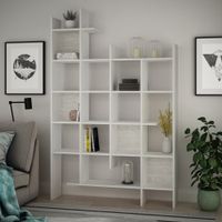 libreria de madera manco - 122 x 25 x 188 cm - blanco