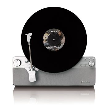 Lenco LSA-071SI - Tocadiscos Vertical Totalmente automático con Altavoces incorporados y Bluetooth® - Plata