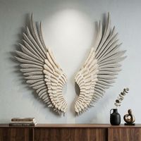 juego de 2 alas de metal y madera blanca cm 438x25x104
