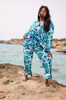 limited collection camisa retro de estampados azules mujer curvy y tallas grandes limited collection