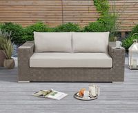 cardinal grey rattan wicker 2 seater garden sofa