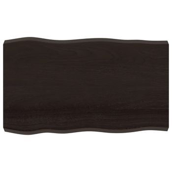 Tablero Mesa | Tablero Escritorio Madera Tratada Borde Vivo Marrón 100x60x(2-6) Cm