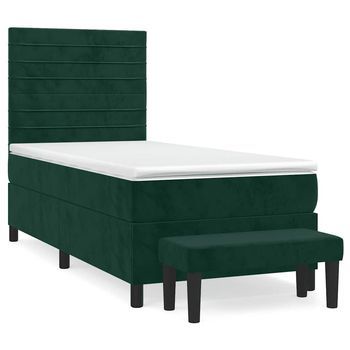 Cama Tapizada 203x83x128 Cm Contrachapado, Madera Procesada - Verde