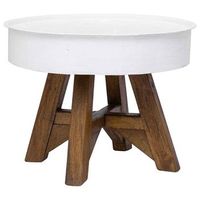 mesa de centro de madera maciza reciclada blanco 60x45 cm vidaxl