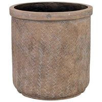 macetero de fibra de vidrio marron 36x36x375cm