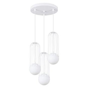 Lámpara colgante zovolu blanco, 3 luces
