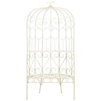 banco de jardin  banco de exterior  silla de jardin metal blanco envejecido 95 cm