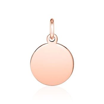 8 quilates colgante grabado en oro rosa, redondo