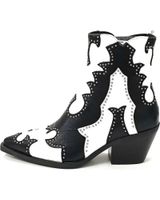 de noa harmon botin de tacon blanco y negro negro blanco