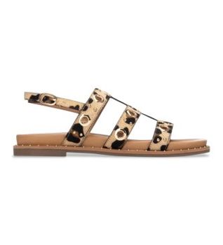 Carmela para mujer. 16320802-LEOPARDO Sandalias de Piel 163208 marrón (39), Plano, Hebilla, Casual, Animal print
