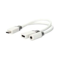 adaptador de cable de video nedis ccbw64922wt01 usb-c a jack 35 mmmacho-hembra 01 m blanco