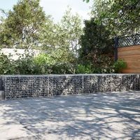 cesta de gaviones  gavion para piedras  gavion decorativo con cubierta hierro galvanizado 400x100x50 cm cfw405620