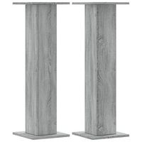 soportes para plantas 2 uds madera gris sonoma 30x30x95 cm vidaxl