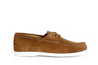 mocasines de hombre con cordones en ante y suela barco burnt