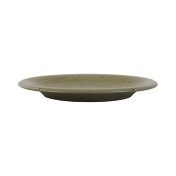 Plato llano de gres caqui