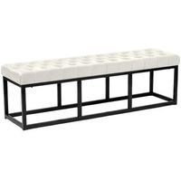 banco polson terciopelo negro crema 37x150x42 cm clp