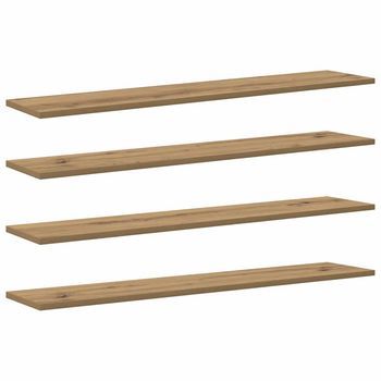 Tablero De Estantería 3 Niveles 4 Uds. 100 X 20 X 1,5 Cm Marrón Vidaxl