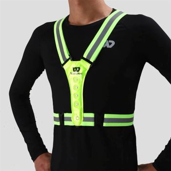 Ropa de ciclismo nocturno WEST BIKING 4 cuentas de LED tipo C recargables mediante tipo-C ajustables Luz de running refl
