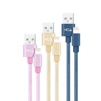  nanocable - 3 cables lightning a usb am ro-do-az mallado 1m