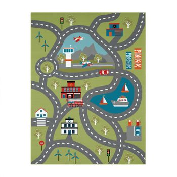 Alfombra infantil Bini verde 200 cm cuadrado