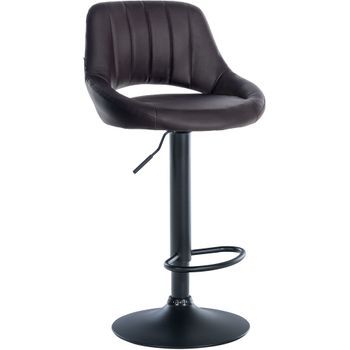 Taburete De Bar Milet En Polipiel Simil Cuero Marrón 48x47x85 Cm Clp