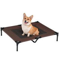 pawhut cama elevada para perros con malla transpirable y tela oxford para exterior jardin 915x762x18 cm marron   aosom espana