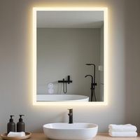 espejo de bano iluminado con interruptor tactil y regulable zmh