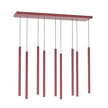 Lámpara colgante uza burdeos (9 luces)