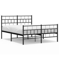 cama matrimonial  cama para adulto  estructura cama sin colchon con estribo metal negro 140x200 cm