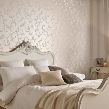 Papel pintado barroco bead blanco 1005x52cm