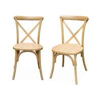 silla de bistro vintage de madera set de 2 natural