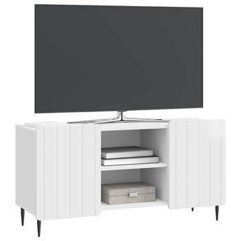 Mueble De Tv | Mueble De Salón | Gabinete De Tv Brillante 102 X 34,5 X 52 Cm Madera De Ingeniería