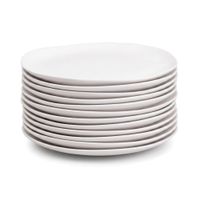 12 platos llanos de melamina blanco de 28 cm