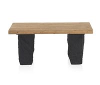 mesa de centro de muelle de madera con base de poliresina mgo