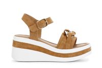 sandalias de cuna de piel de ante con accesorio de cadena tan