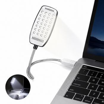 Lámpara LED USB Portátil 3W 5V con Interruptor Luz Blanca para Ordenador Portátil PC Escritorio Oficina DK-1986